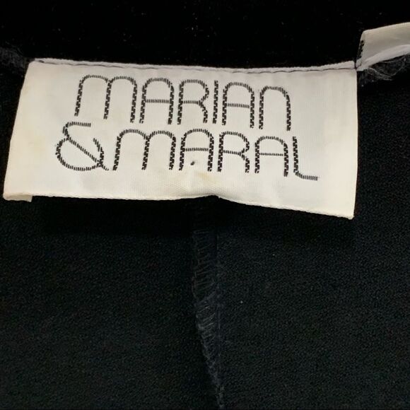 MARIAN & MARAL DRESS WOMEN M BLACK VELVET TRIM SCOOP NECK STRETCH A LINE. - Picture 8 of 10
